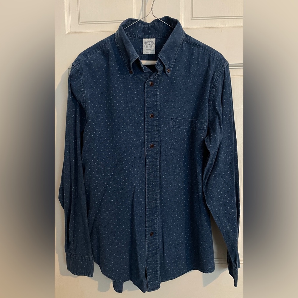 Brooks Brothers Regent Regular-Fit Chambray Sport Shirt M